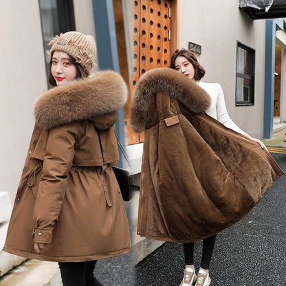 Fur Hooded Womens New Fashion Long Wool Winter Coats