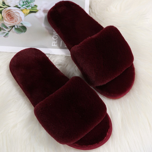 Autumn Winter Soft Plush Comfortable Touch Home Slipper For Women