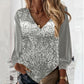 V Leopard Design Long Sleeve Women Winter Pullovers
