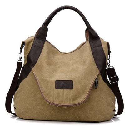 Women's Large Canvas Shoulder Bag – Travel Handbag, Crossbody & Overnight Tote