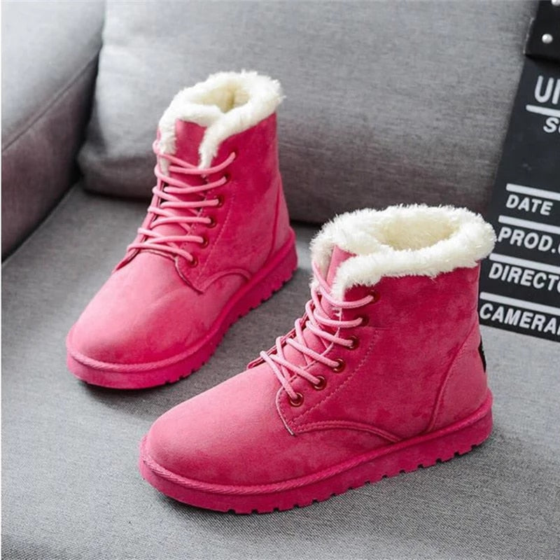 Female Plush Insole Suede Snow Boots