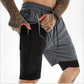 2 in 1 Mens Training Gym Fitness Sport Style Shorts