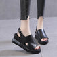 Women Summer Style Thick Bottom Buckle Strap Black Sandal