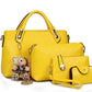 4Pcs Womens Top Brand Soft Handbags