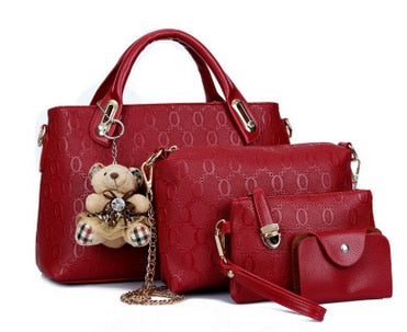 4Pcs Womens Top Brand Soft Handbags