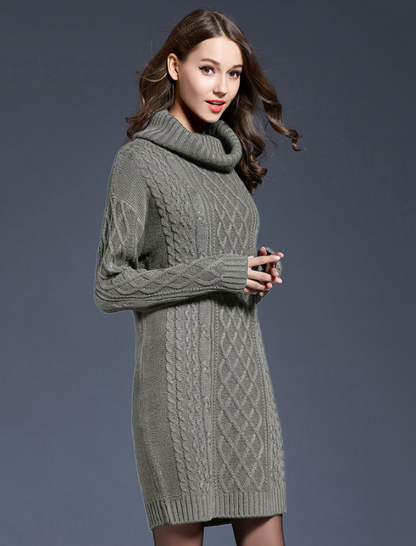 Front Pocket Design Knit Long Oversized Sweaters