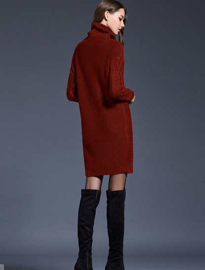 Front Pocket Design Knit Long Oversized Sweaters