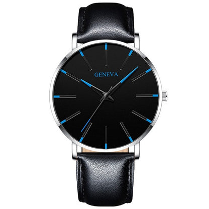 Men's Luxury Black Dial Strap Analog Watches