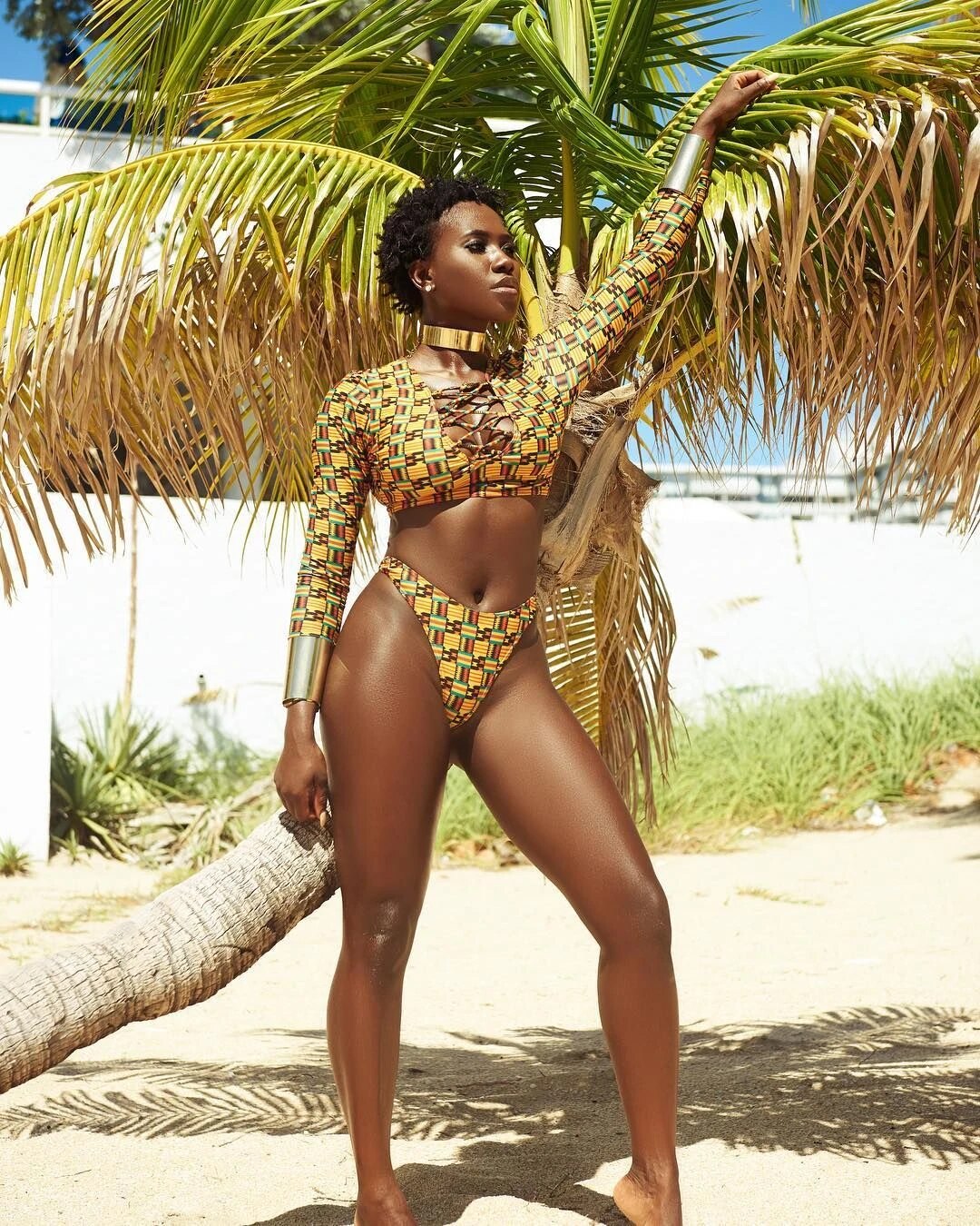 Afro Brazilian Style Plus Size Beach Dress Bikini Set