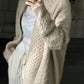 High Necked Thick Cashmere Women Knitted Cardigan
