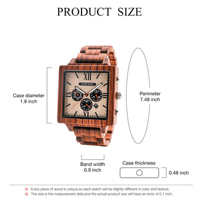 Premium Wood Elegant Men Chronograph Luxury Watches