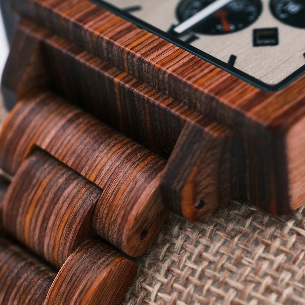 Premium Wood Elegant Men Chronograph Luxury Watches