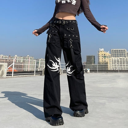 Vintage 90s Style Low Waist Cargo Pant For Women