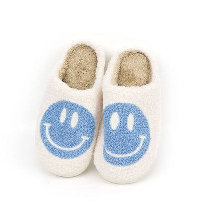 Popular Winter Smiling Face Peach Heart Cotton Slippers – Cozy Rainbow Plush Warm Indoor Home Slippers for Women