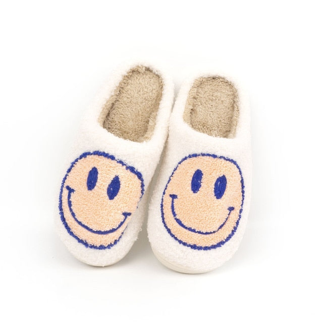 Womens Fluffy Emoji Faces Winter Slippers