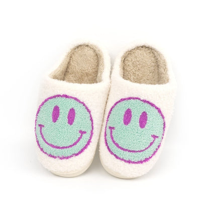 Womens Fluffy Emoji Faces Winter Slippers