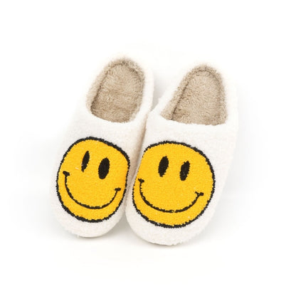 Popular Winter Smiling Face Peach Heart Cotton Slippers – Cozy Rainbow Plush Warm Indoor Home Slippers for Women