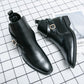 British Style Buckle PU Black Men Martin Boots