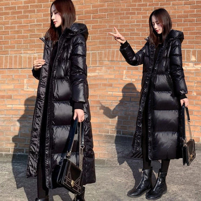 Women Brilliant Puffy Long Coats