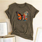 Womens Summer Color Butterfly Graphic Style T-Shirts