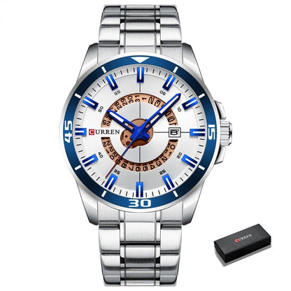 Mens Stainless Steel First Class Analog Dress Watches