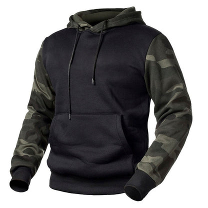 Green Motorcycle Punk Hoodie for Men – Camo Streetwear Hip Hop Sweatshirt