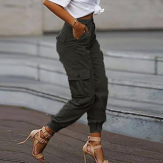 Womens Autumn Style Casual Cargo Jogger Pants