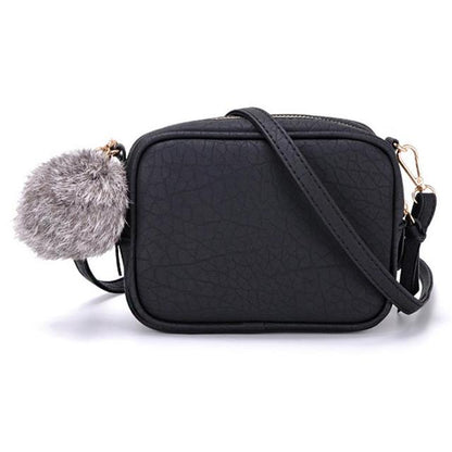 Tassel Ball Leather Mini Crossbody Bags