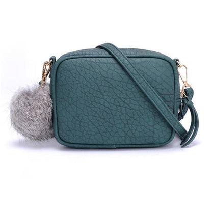 Tassel Ball Leather Mini Crossbody Bags