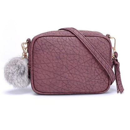 Tassel Ball Leather Mini Crossbody Bags