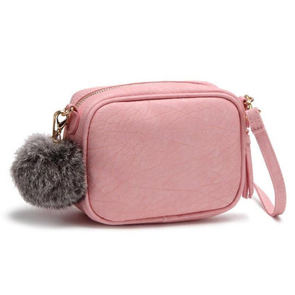 Tassel Ball Leather Mini Crossbody Bags