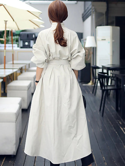 Women Long Belted Trench Coat