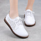 Genuine Leather Upper Cross Tied Lace Up Womens Autumn Flat Shoes
