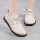 Genuine Leather Upper Cross Tied Lace Up Womens Autumn Flat Shoes