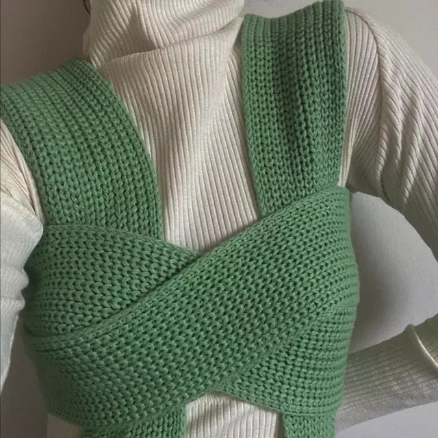 Fantastic Vest Sleeveless Knitted Crop Sweater