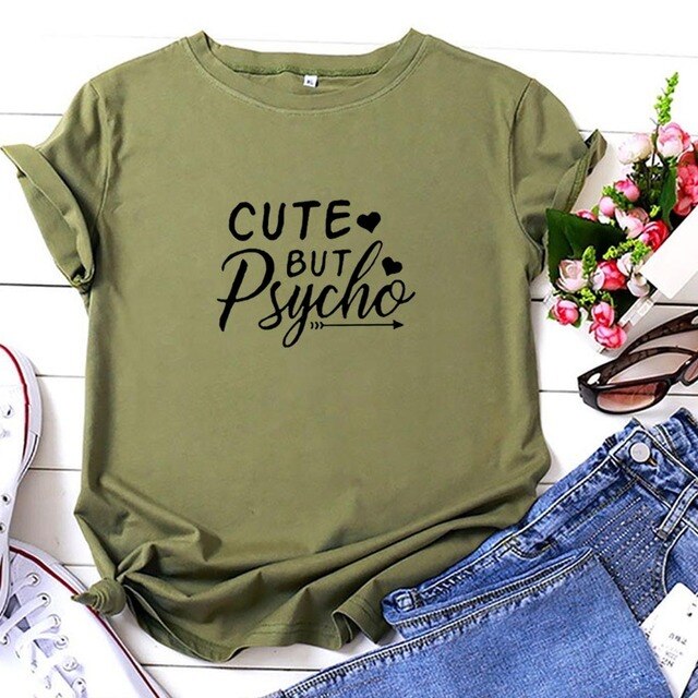 Womens Cute Psycho Summer T-Shirts