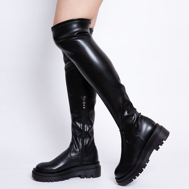 New Knee Length Straight Strong Style Snow Boots For Women