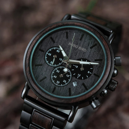 Men's Stylish Wooden Military Watches