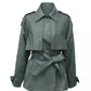 New Spring Autumn Fashion Womens Casual Belted Faux Leather Jackets