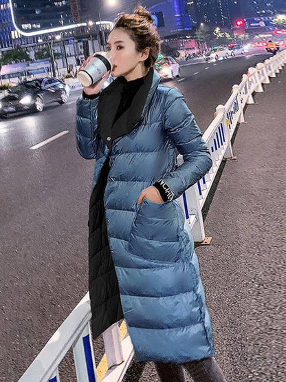 Double Breasted Duck Down Warm Soft Winter Parka Coat For Women