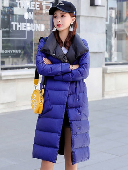 Double Breasted Duck Down Warm Soft Winter Parka Coat For Women