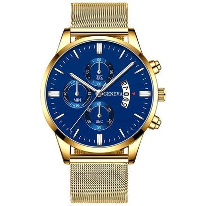 Mens Casual Classic Numeral Gold Analog Watches