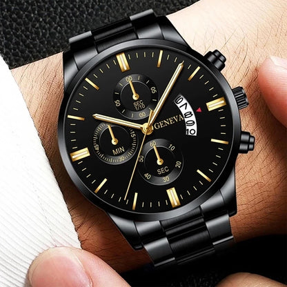 Mens Casual Classic Numeral Gold Analog Watches