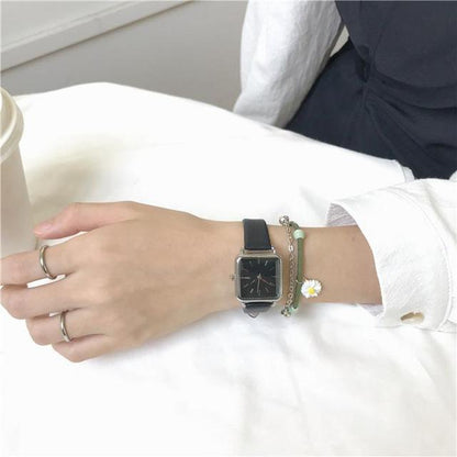 Womens Gold Silver Minimalist Square Dial Elegant Watches