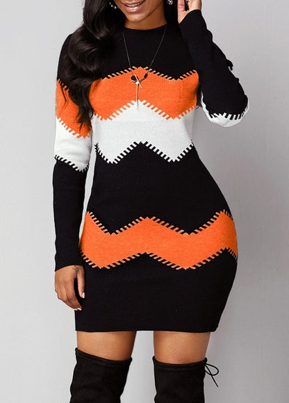 New Multi Colored Striped Long Women Winter Sweaters