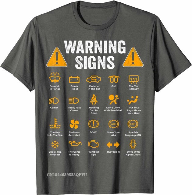 Womens Mens 101 Warning Signs Casual TOP T-Shirts