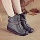 Flat Sole Genuine Leather Winter Ankle Boots