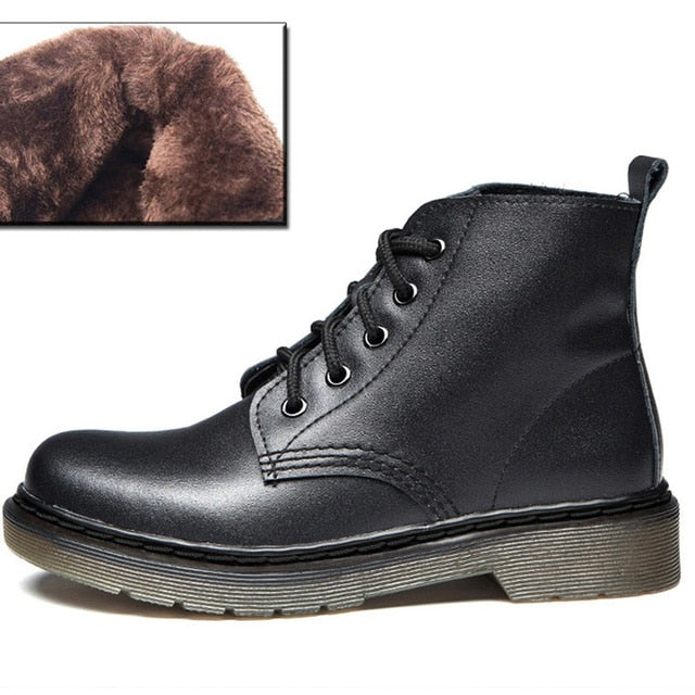 Genuine Leather Lace Up Cool Winter Boots For Women