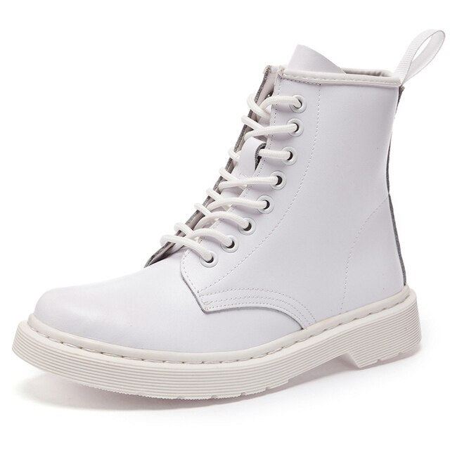 Genuine Leather Lace Up Cool Winter Boots For Women