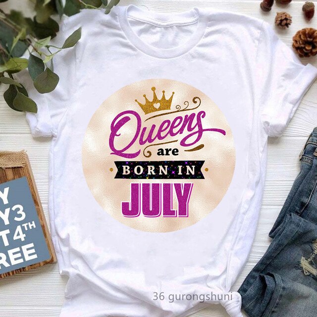 Queens Are Born In June Graphic Print T-Shirt